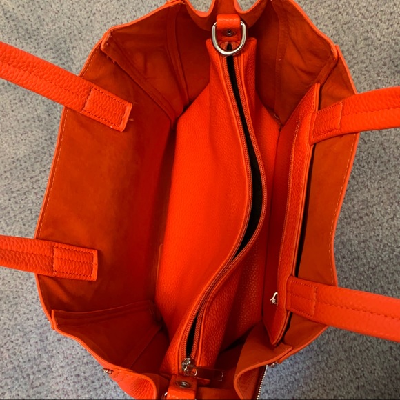 INZI Orange Leather Handbag with Tassels - Picture 5 of 6